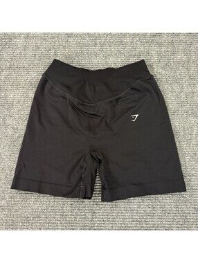 Women's Gymshark Athletic 5" Inseam Shorts Black Large Gym Training Workout EUC